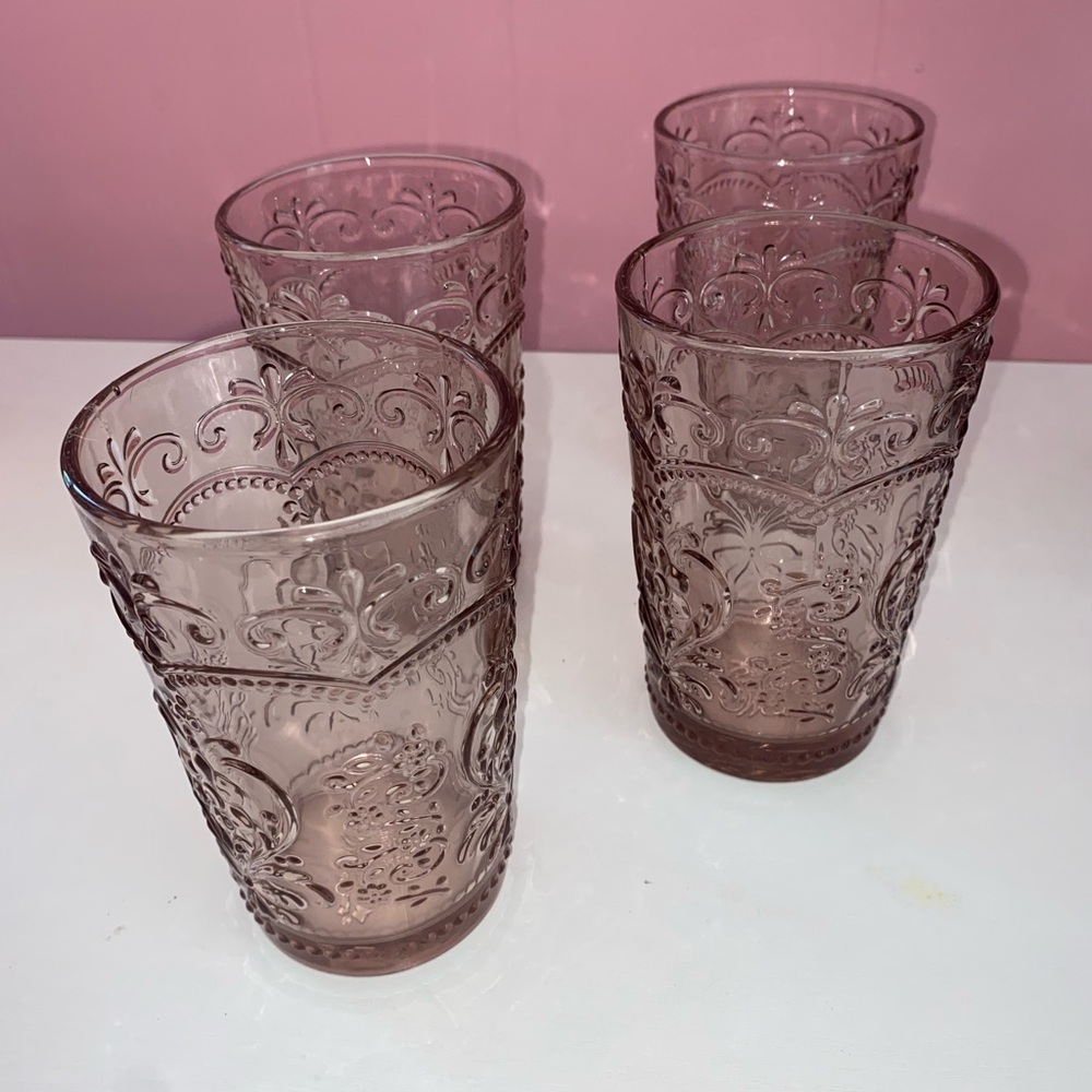 The Pioneer Woman Pink Floral Accented Glasses